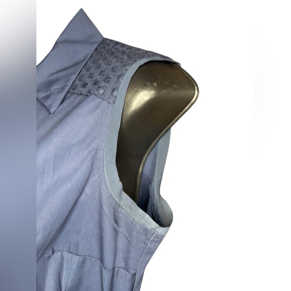 Simply Vera Vera Wang navy sleeveless A line midi dress size Small button front - Picture 5 of 8